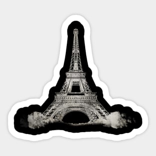 black and white eiffel tower Sticker